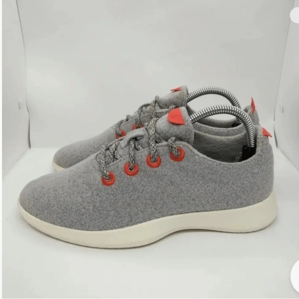 Allbirds Merino Wool Runners Casual Sneakers Shoes Grey Orange Size 10 - Picture 3 of 10
